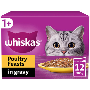 Whiskas 1+ Pouches in Gravy - Poultry Feasts by Whiskas