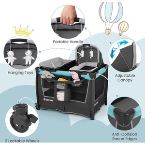 Baby Playard Diaper Changing Table - Green by Costway