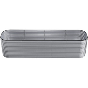 Sliver Oval-Shaped Galvanized Steel Raised Garden Flower Bed - Sliver / 320cm by Livingandhome