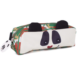 Rototos the Panda 1-Zip Animal Face Pencil Case - Green by Les Deglingos