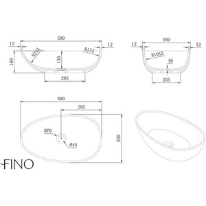 Cuenca Countertop Matt Stone Basin - White by Fino Stone