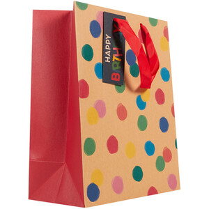 Pack of 3 Kraft Polka Multi Sized Gift Bags