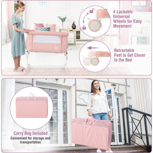 3-in-1 Baby Bedside Bassinet by Costway