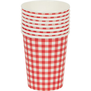 Pack of 8 Strawberry Paper Cups - Red and White
