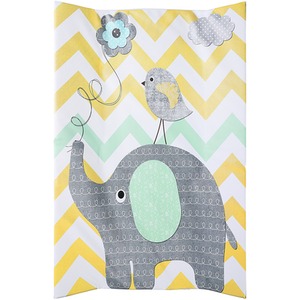 Anti-Roll Wedge Baby Changing Mat - Elephant Chevron / Elephant Chevron With Green by Babycurls