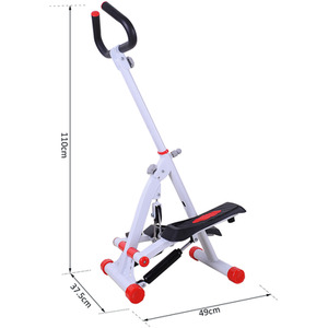 HOMCOM Home Stepper with Handle Hand Grip - White by HOMCOM
