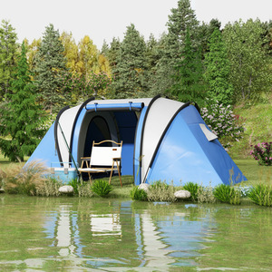 Outsunny 2 Room Tent with Living Area and Awning, 3000mm Waterproof by Outsunny