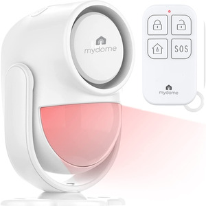 Mydome Shed Alarm Motion Sensor - Battery Operated Home Security PIR Sensor - White by mydome