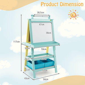 Children's Double-Sided Art Easel with Paper Roll by Costway