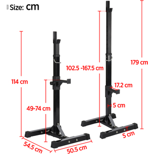 Solid Steel Adjustable Squat Rack for Home Gym - Black by Yaheetech