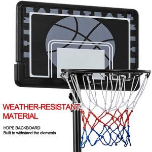 Height Adjustable Basketball Hoop on Wheels - Black / 249cm by Yaheetech