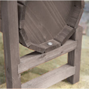 2 Tier Wood Barrel Planter with Trellis - Grey by Groundlevel