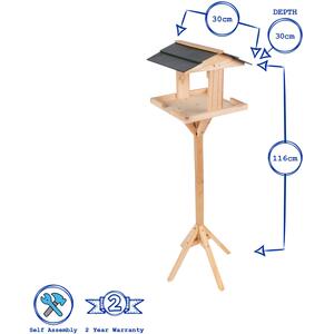 Wooden Bird Table Brown - Brown by Redwood