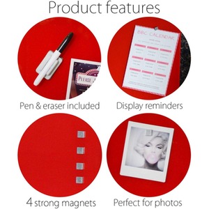 Wall Mount Glass Memo Board - red / 2 by CARME