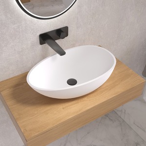 Cuenca Countertop Matt Stone Basin - White by Fino Stone