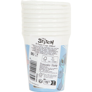 Pack of 8 Stitch Paper Cups - Blue