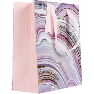 Pack of 3 Pink Glimmer Medium Gift Bags - Pink and Lavender