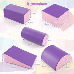 5 Pieces Kids Climb Crawl Foam Play Set - Purple by Costway