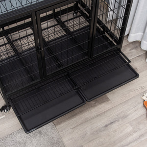 PawHut Metal Heavy Duty Dog Cage - Black / 76cm / 109cm by PawHut