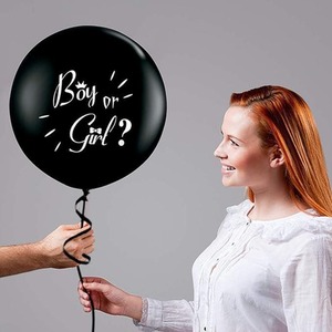 Gender Reveal 36 Inch Balloon Party Pack with Confetti Balloons - Black by DS Living