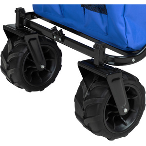 Foldable Garden Trolley with Wide Tyres - Blue by tectake