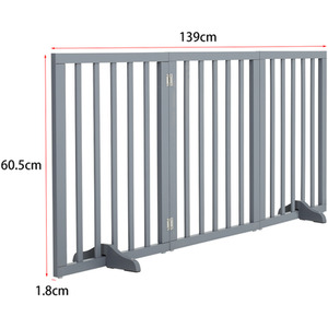 WhiskerJoy Wooden Foldable Pet Gate - Grey / 139cm by WhiskerJoy