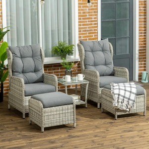 Milano 5 Piece Rattan Bistro Set with Adjustable Back by Chilli Seating