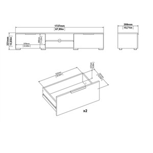 Match 2-Drawer 2-Shelf TV Unit - Black