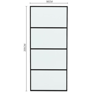 Glass Black Frame Barn Door with Sliding Hardware Kit by Livingandhome