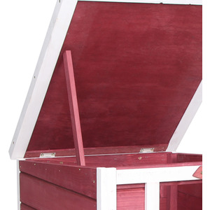 PawHut Wooden Pet Hutch Small Animal House - Red by PawHut