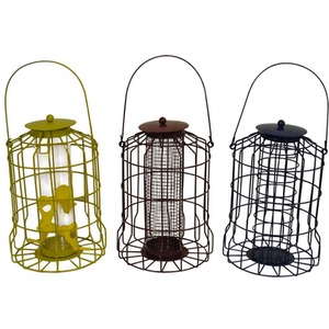 Hanging Squirrel Proof Nut, Seed and Fat Ball Bird Feeders (Set of 3) - Mixed by Selections