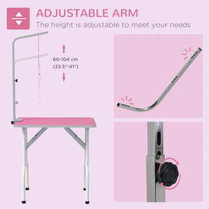 PawHut Dog Grooming Table - Pink by PawHut