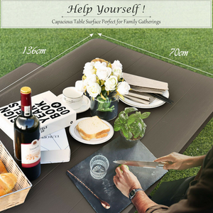 Picnic Table Bench Set - Black by Costway