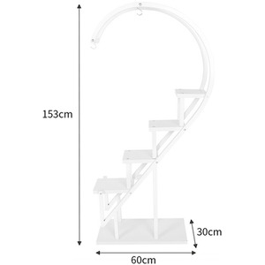 Crescent 4-Tier Plant Stand - White by Livingandhome