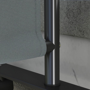 Outsunny Metal Garden Screen with Wheels - Grey by Outsunny