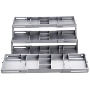 Expandable Multi-tier Drawer Organizer Storage Tray - Grey / 30cm / 6.8cm by Livingandhome