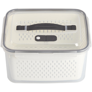 Livingandhome Set of 4 Fridge Storage Containers - Grayish White by Livingandhome