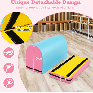 Mailbox Tumbling Mat Gymnastics Vaulting Box - Blue & Pink by Costway