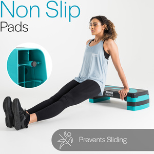 3 Level Exercise Step - Teal by Core Balance
