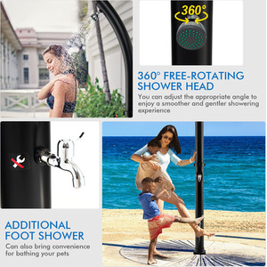 Garden Solar-Heated Shower - Black by Costway