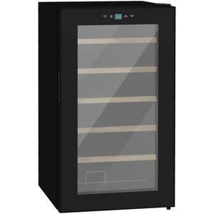 24 Bottles Freestanding Wine Fridge with Glass Door - Black by Chilli Seating