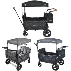 Folding Cart LEO X4Plus Foldable Transport Cart with Roof - Onyx Black by FableKids