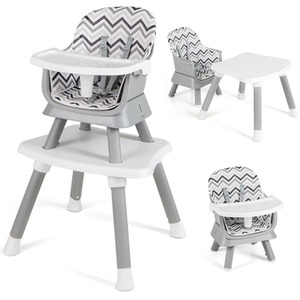 6-in-1 Baby High Chair Infant Feeding Chair - Grey by Costway
