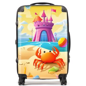 Orange Crab On A Beach Holiday Suitcase - Yellow / 80l by Warren Reed - Designer