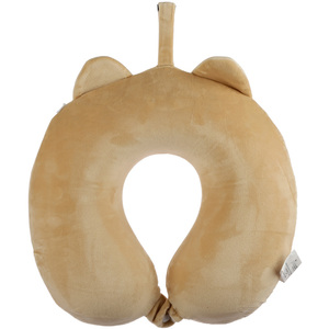 Relaxeazzz Memory Foam Plush Travel Pillow - Shiba Inu Dog - Brown by Relaxeazzz