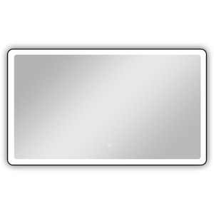 Bathroom Mirror with LED Lights, Black Frame, Rectangle by AicaBathroom
