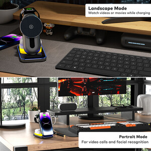 4 in 1 Wireless Charging Stand - Black