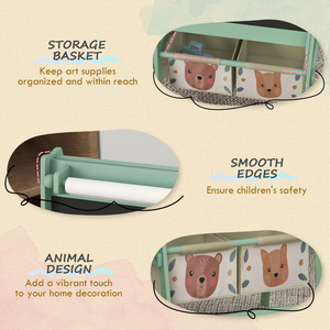 AIYAPLAY Kids Easel with Paper Roll Art Easel with Storage - Green by AIYAPLAY