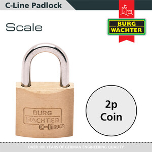 C Line Brass Padlock - Brass / 30mm by Burg-Wachter