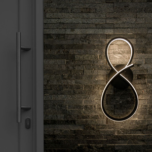 Infinity IP44 Rated Swirl Integrated LED Wall Ceiling Light - Matte Black by ValueLights